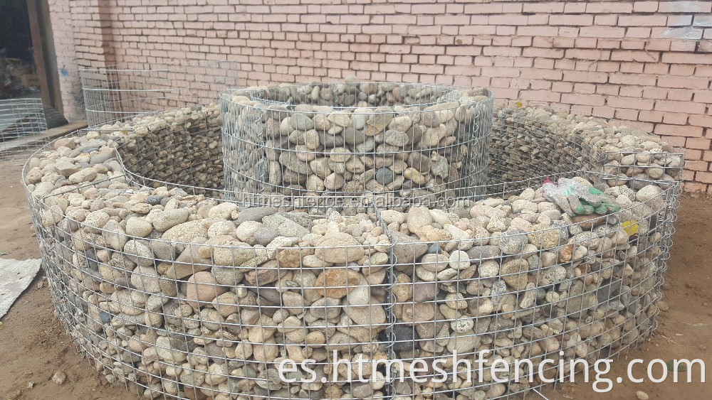 Gabion de jardín decorativo con pozos de fuego, cesta de caja de gabión soldada, valla de pared de retención de gabion